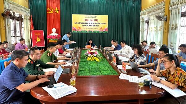 Hội nghị Ban chấp hành Đảng bộ xã Kiên Mộc sơ kết công tác quý I, triển khai nhiệm vụ quý II năm 2026