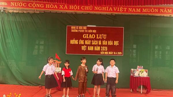 Trường PTDTBT Tiểu học I Kiên Mộc tổ chức giao lưu hưởng ứng Ngày Sách và Văn hóa đọc Việt Nam năm 2026
