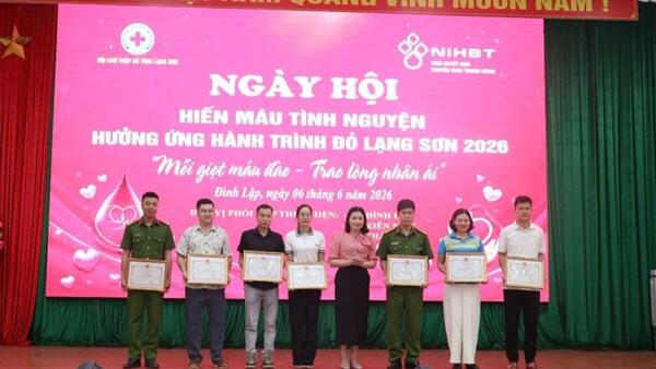 Ngày hội Hiến máu tình nguyện hưởng ứng Hành trình đỏ Lạng Sơn 2026
