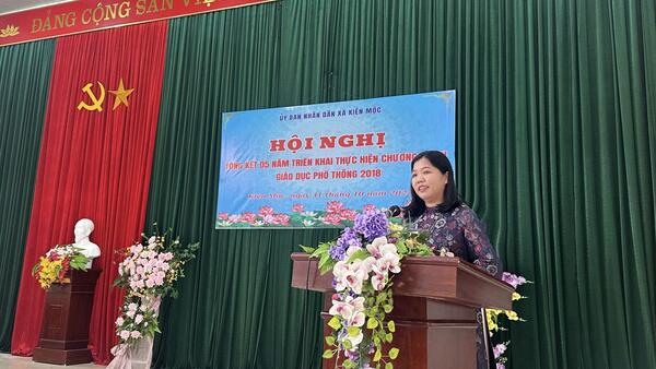 HỘI NGHỊ TỔNG KẾT 05 NĂM TRIỂN KHAI THỰC HIỆN CHƯƠNG TRÌNH GIÁO DỤC PHỔ THÔNG 2018 TẠI XÃ KIÊN MỘC