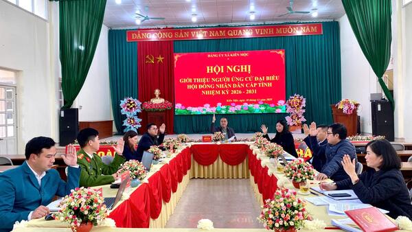 XÃ KIÊN MỘC TỔ CHỨC HỘI NGHỊ GIỚI THIỆU NHÂN SỰ ỨNG CỬ ĐẠI BIỂU HĐND CÁC CẤP NHIỆM KỲ 2026 – 2031