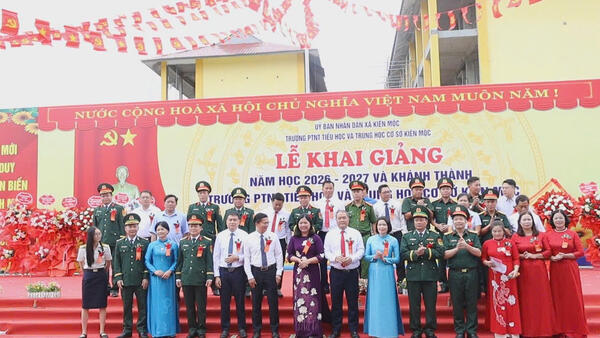 Khai giảng năm học mới và khánh thành Trường phổ thông nội trú Tiểu học và THCS Kiên Mộc